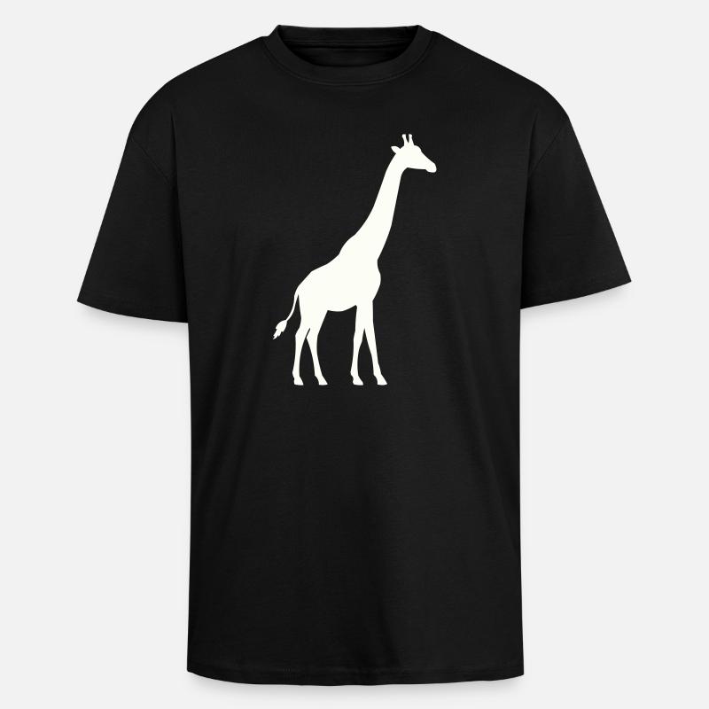 Giraffe Silhouette - Oversized Heavyweight Unisex T-Shirt - Schwarz