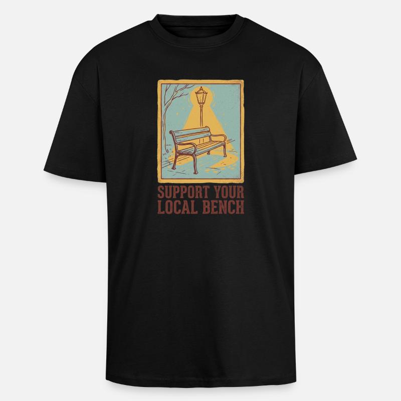 Support Bench - Unisex Oversized Heavyweight T-shirt - black