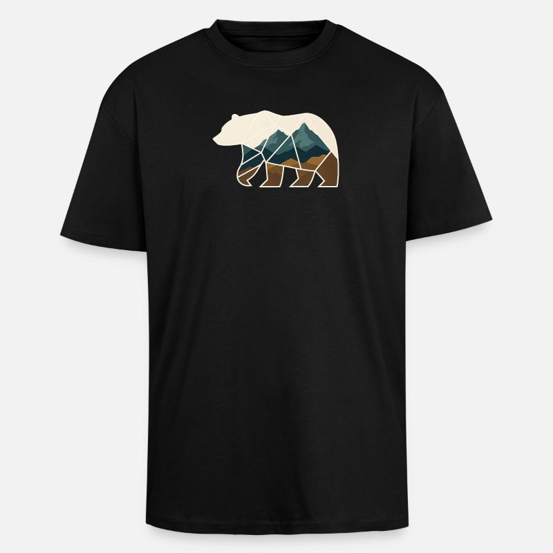 Bär Design geometrisch - Oversized Heavyweight Unisex T-Shirt - Schwarz