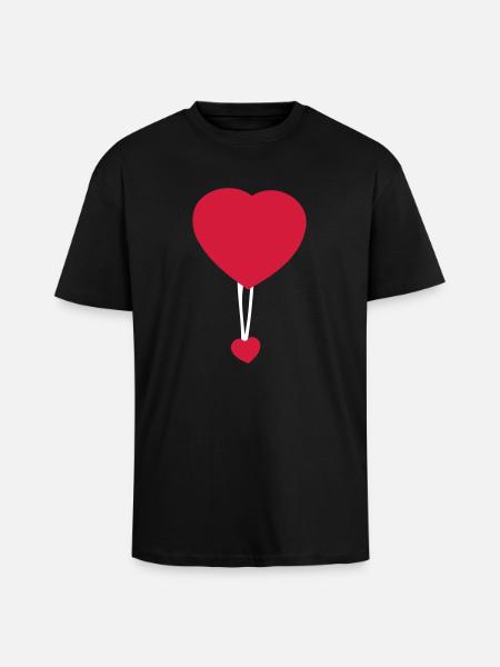 Double heart (2c) - Unisex Oversized Heavyweight T-shirt - black