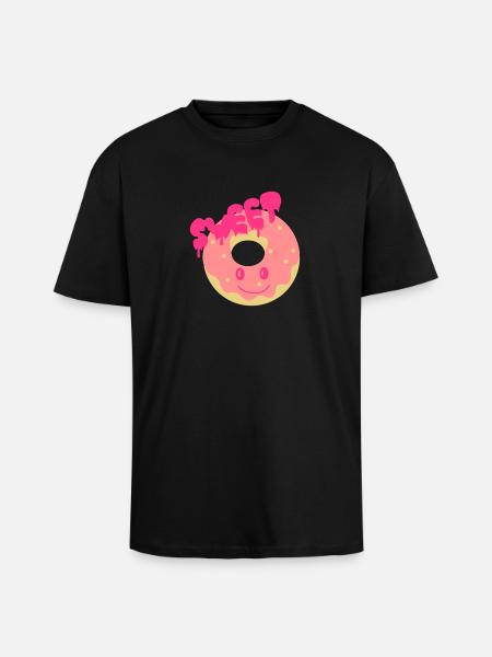 sweet donut - Oversized Heavyweight Unisex T-Shirt - Schwarz