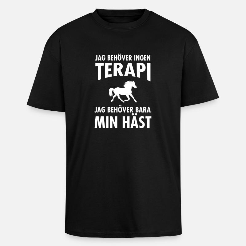 Terapi Min Häst - Unisex Oversized Heavyweight T-shirt - black