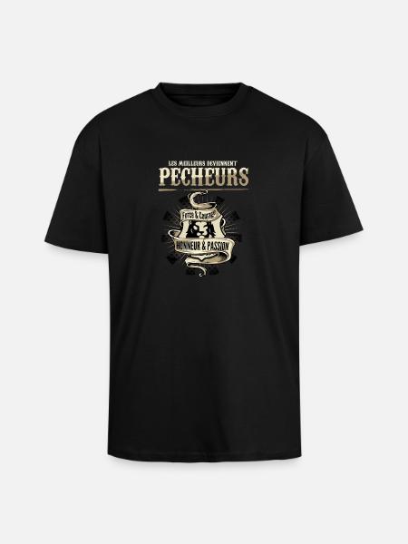 Meilleurs pecheurs - T-shirt unisexe oversize épais - noir
