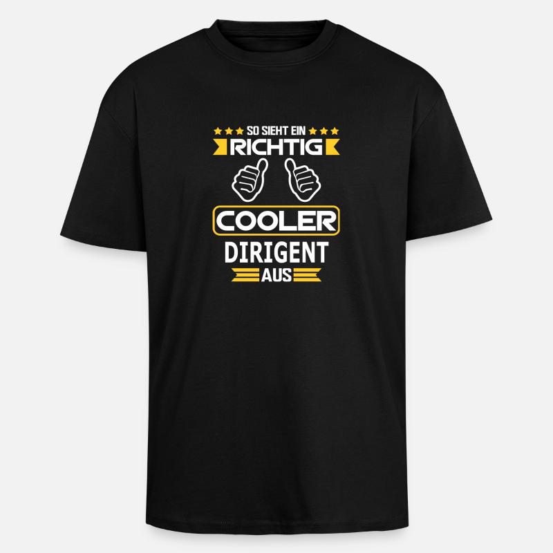 DIRIGENT - Oversized Heavyweight Unisex T-Shirt - Schwarz