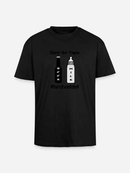 Papa complet - Flaschenkind - T-shirt unisexe oversize épais - noir