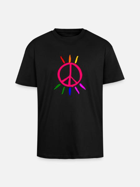 lgbt Peacezeichen - Oversized Heavyweight Unisex T-Shirt - Schwarz