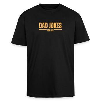 Dad Jokes for Life - Unisex Oversized Heavyweight T-shirt - black - Front - Alina (178cm) & Michal (187cm)