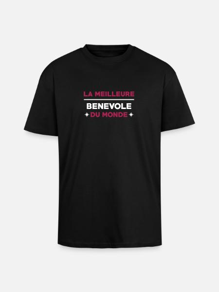 Bénévolat / Bénévole / Solidaire / Humanitaire - T-shirt unisexe oversize épais - noir