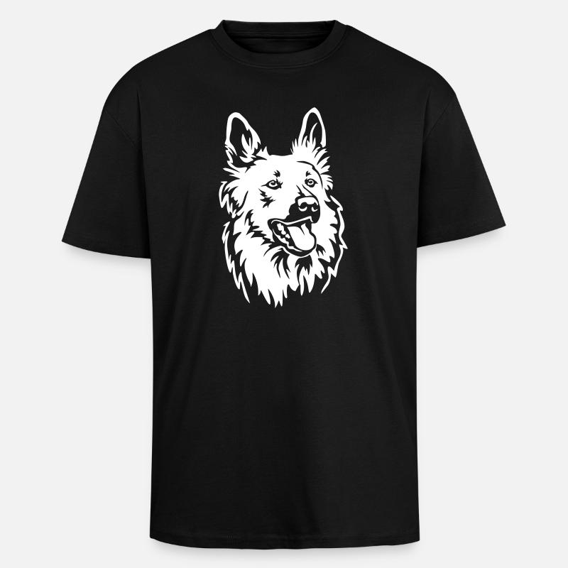 Harzer Fuchs Kopf "Black Edition" - Oversized Heavyweight Unisex T-Shirt - Schwarz