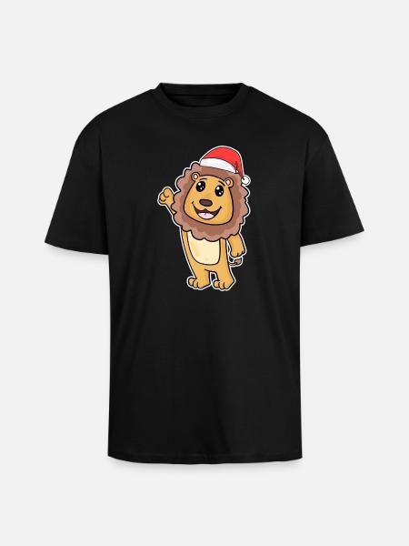 Leo Christmas - Unisex Oversized Heavyweight T-shirt - black