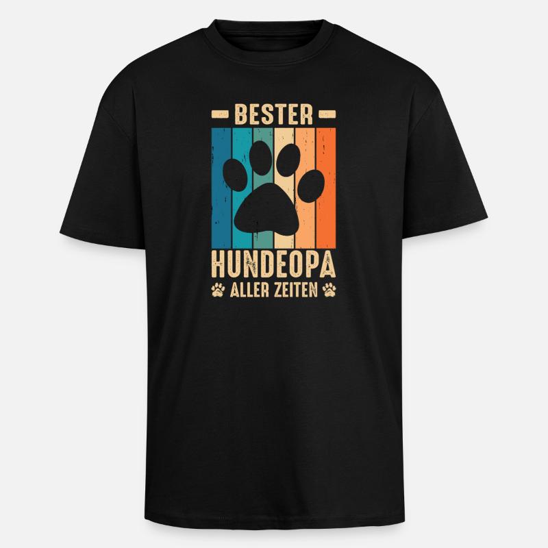 Hundeopa Geschenke Hundeliebhaber Hunde - Oversized Heavyweight Unisex T-Shirt - Schwarz