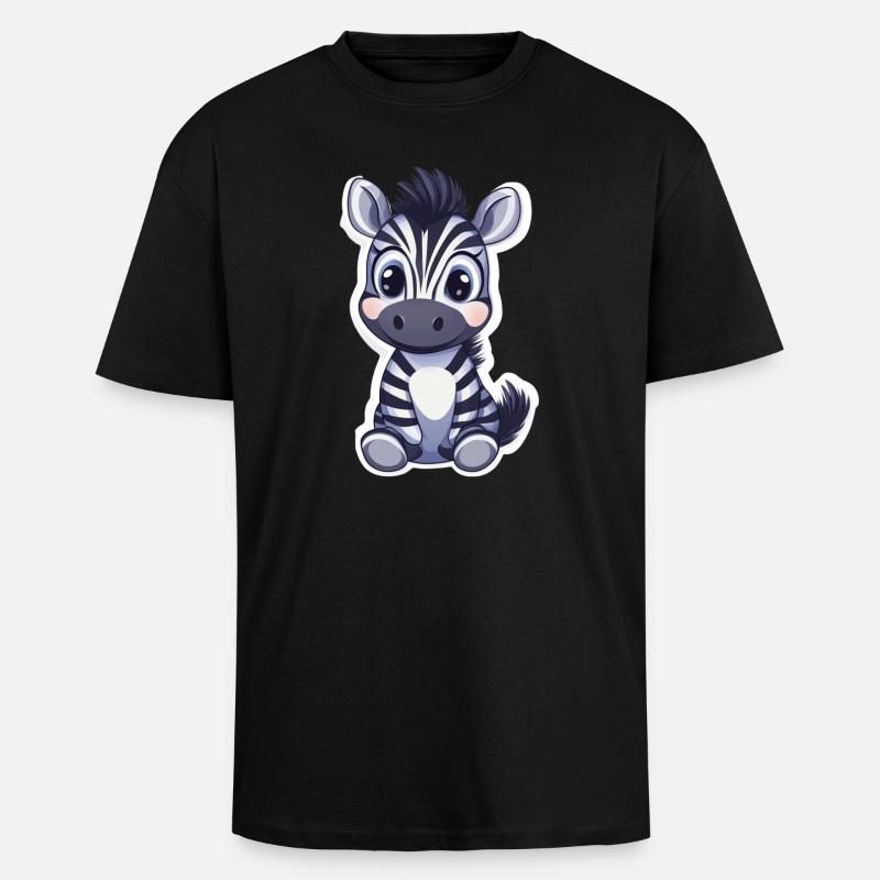 Zebra - Oversized Heavyweight Unisex T-Shirt - Schwarz