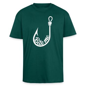 Conception du crochet leurre Me - T-shirt unisexe oversize épais - hunter green - Devant - Alina (178cm) & Michal (187cm)