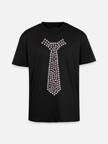 Tie made of cat's paws - Unisex Oversized Heavyweight T-shirt - black
