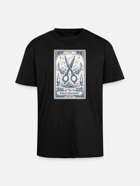 Friseur-Tarotkarten-Illustration - Oversized Heavyweight Unisex T-Shirt - Schwarz