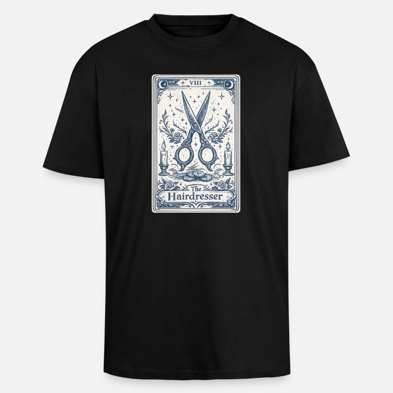 Friseur-Tarotkarten-Illustration - Oversized Heavyweight Unisex T-Shirt - Schwarz