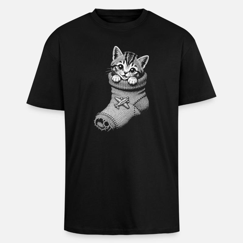 Kitten - Unisex Oversized Heavyweight T-shirt - black