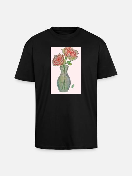 Rosensplitter mit Bleistift - Oversized Heavyweight Unisex T-Shirt - Schwarz