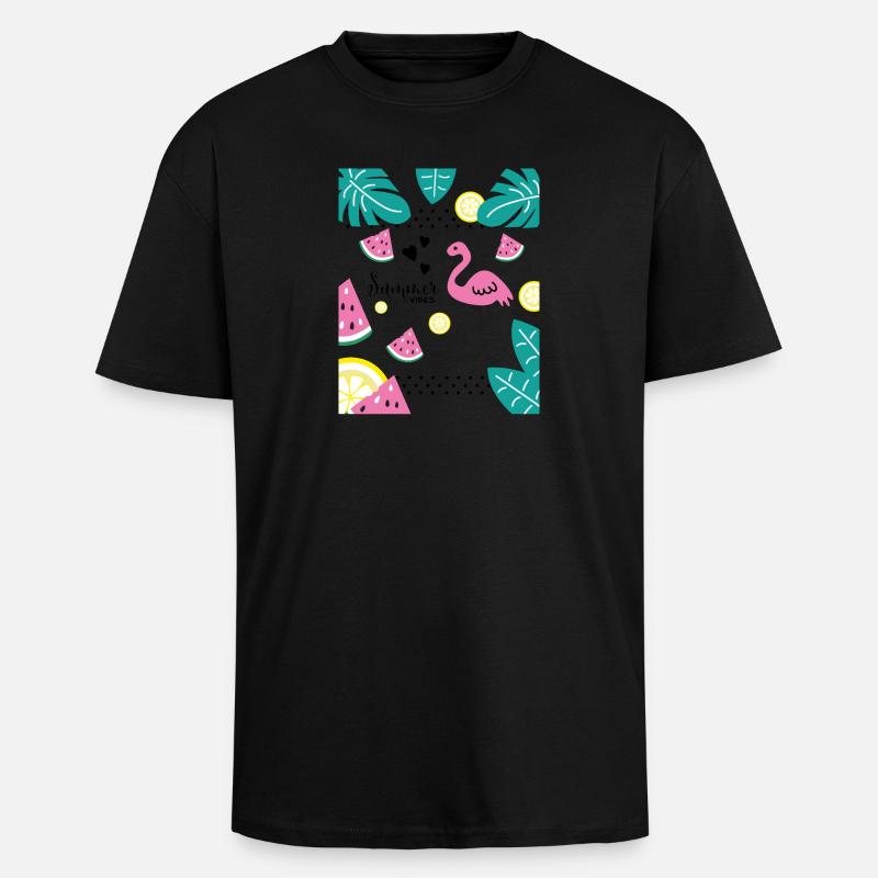 Summer Vibes - Oversized Heavyweight Unisex T-Shirt - Schwarz