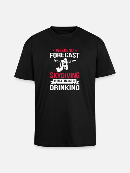 Weekend Forecast Skydiving - Oversized Heavyweight Unisex T-Shirt - Schwarz