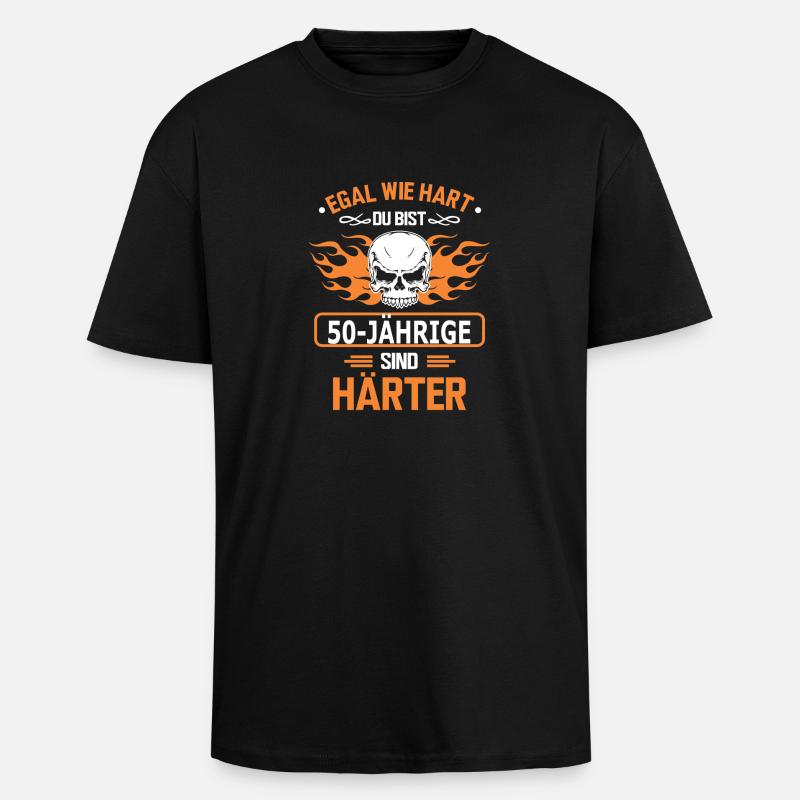 50-JÄHRIGE - Oversized Heavyweight Unisex T-Shirt - Schwarz