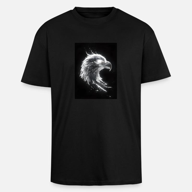 Eagle Silhouette Glow Gift - Unisex Oversized Heavyweight T-shirt - black