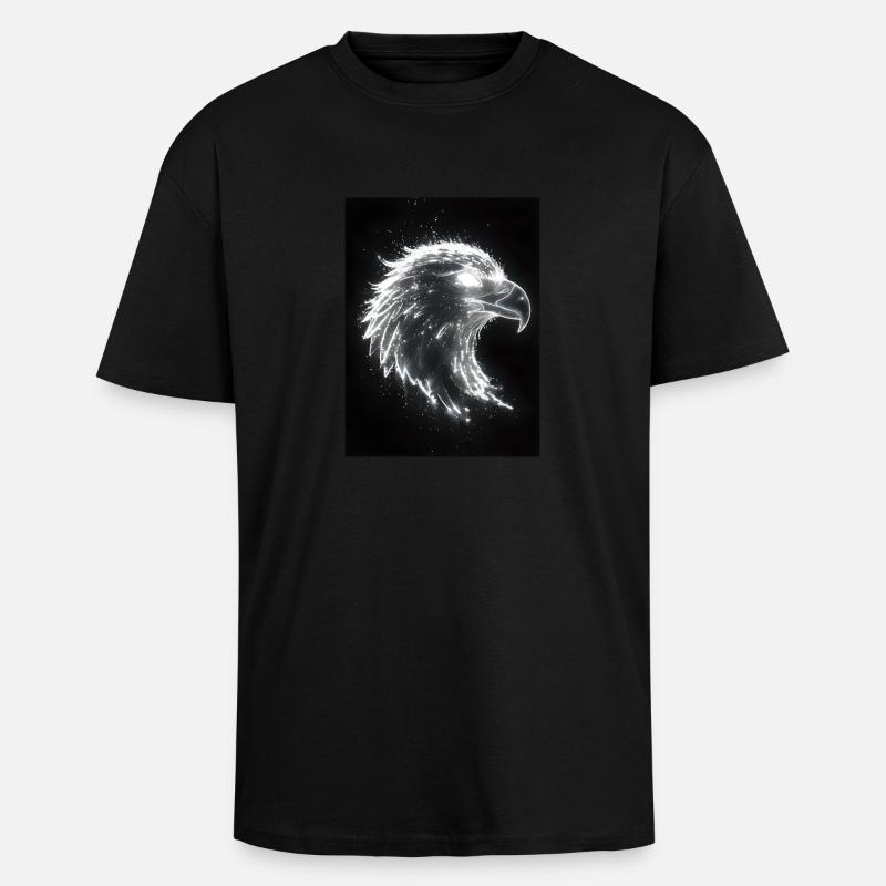 Eagle Silhouette Light Gift - Unisex Oversized Heavyweight T-shirt - black