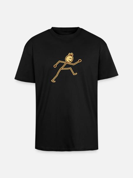walking_stick_figure_2c - Unisex Oversized Heavyweight T-shirt - black