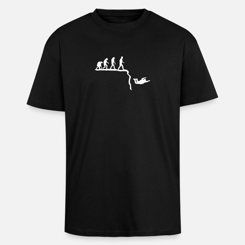 base jumping evolution - T-shirt unisexe oversize épais - noir