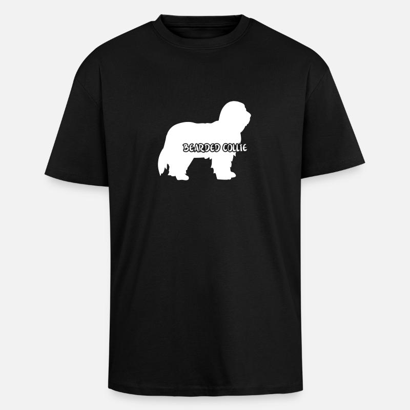Bearded Collie - Oversized Heavyweight Unisex T-Shirt - Schwarz