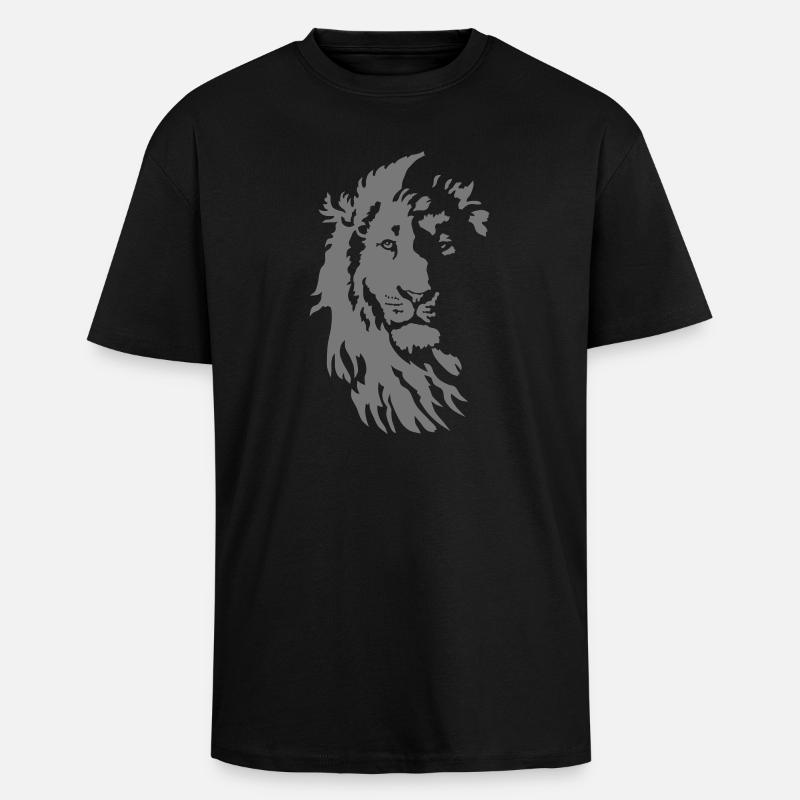Löwe - Oversized Heavyweight Unisex T-Shirt - Schwarz