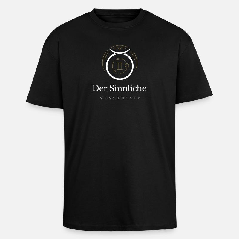 Der Sinnliche - Sternzeichen Stier - Oversized Heavyweight Unisex T-Shirt - Schwarz