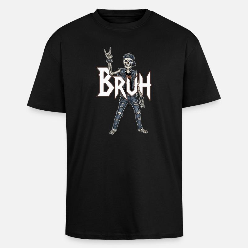 Bruh Skeleton Wippe - Oversized Heavyweight Unisex T-Shirt - Schwarz