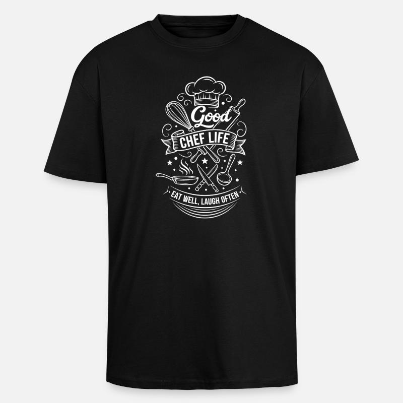 Bon mode de vie de chef - T-shirt unisexe oversize épais - noir