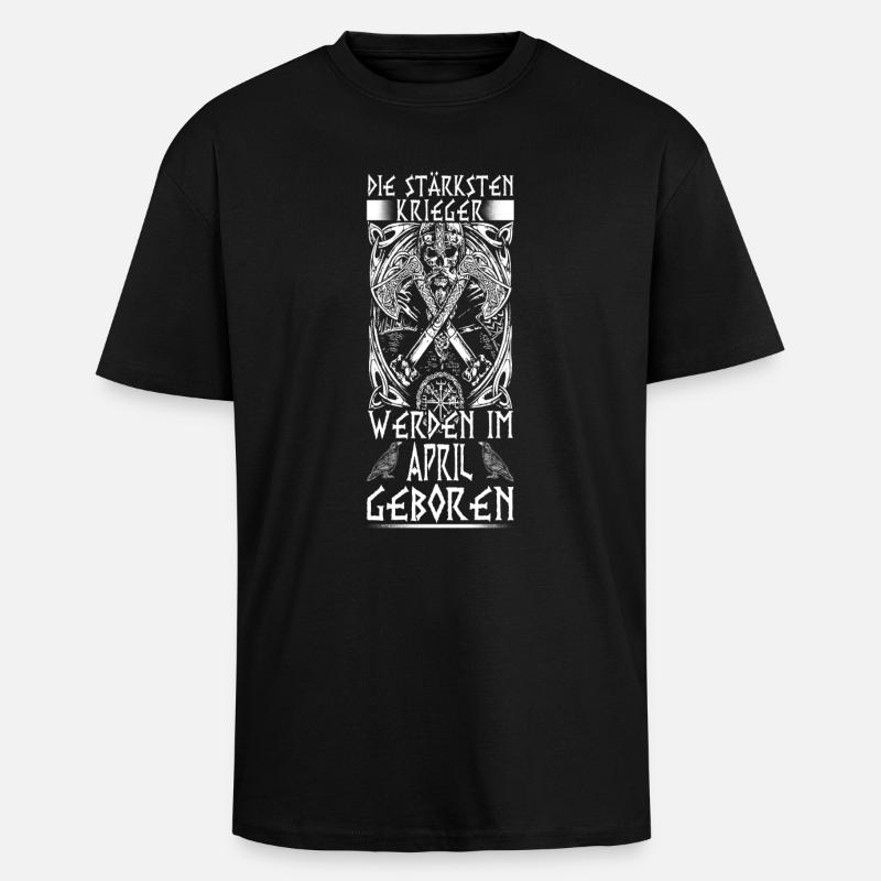 Anniversaire d’avril - Viking - - DE - T-shirt unisexe oversize épais - noir