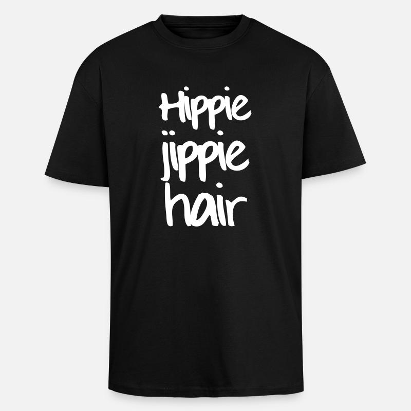 HIPPIE JIPPIE YEAH - T-shirt unisexe oversize épais - noir