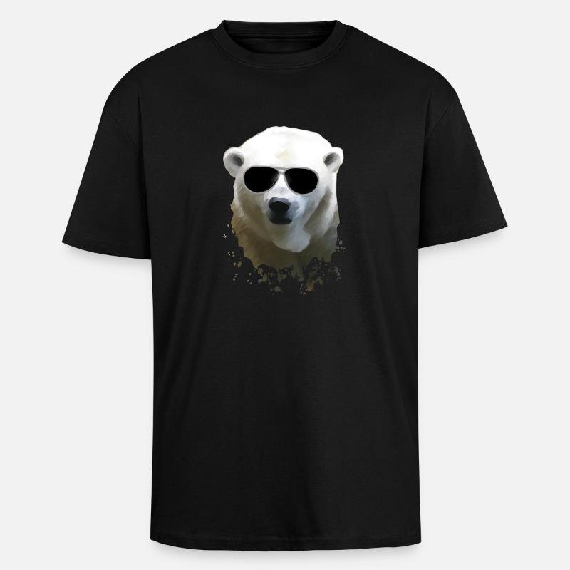 Polar Bear - Eisbär - Oversized Heavyweight Unisex T-Shirt - Schwarz