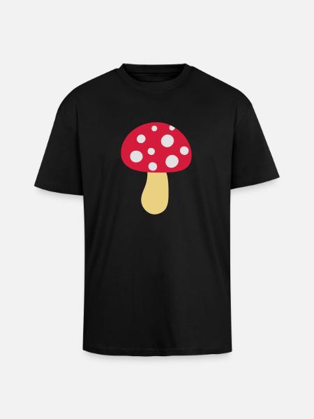 Fliegenpilz - Oversized Heavyweight Unisex T-Shirt - Schwarz