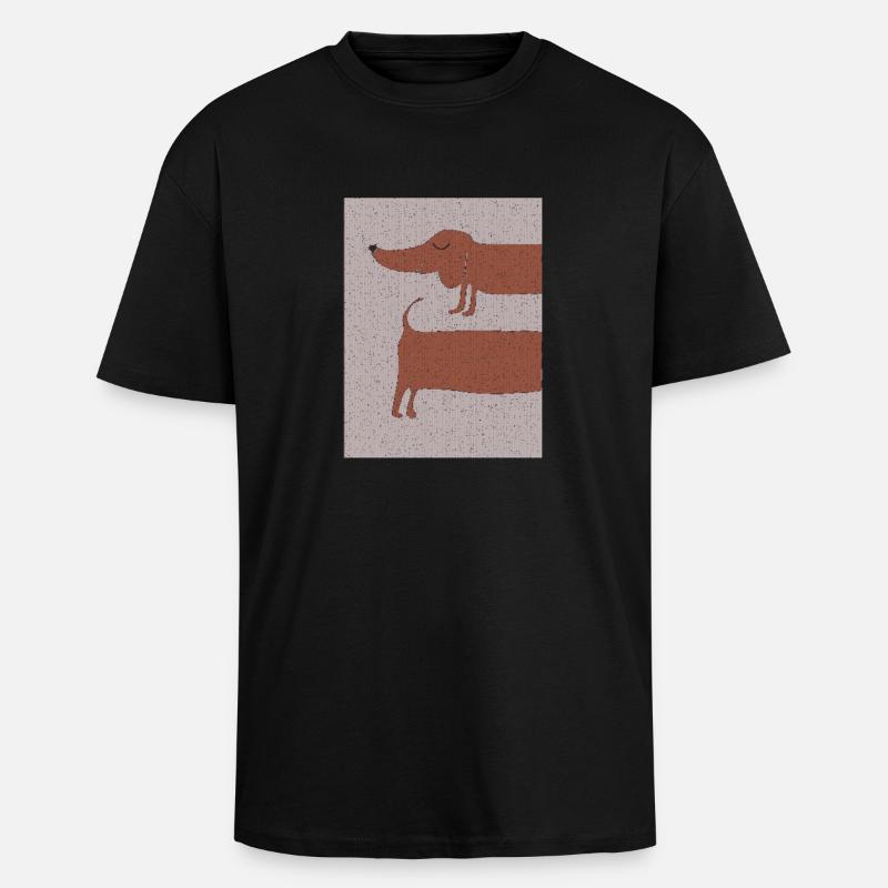 dackel stoffgewebe - Oversized Heavyweight Unisex T-Shirt - Schwarz