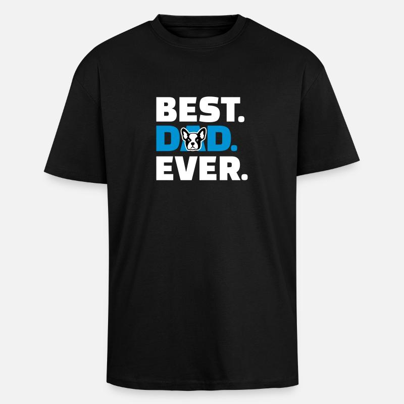 Français Bouledogue - T-shirt unisexe oversize épais - noir