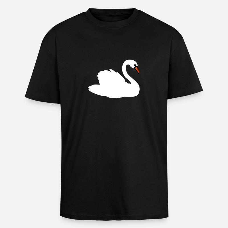 Schwan - Oversized Heavyweight Unisex T-Shirt - Schwarz