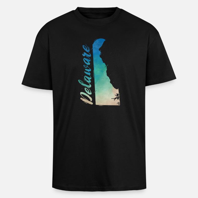 Delaware - Oversized Heavyweight Unisex T-Shirt - Schwarz