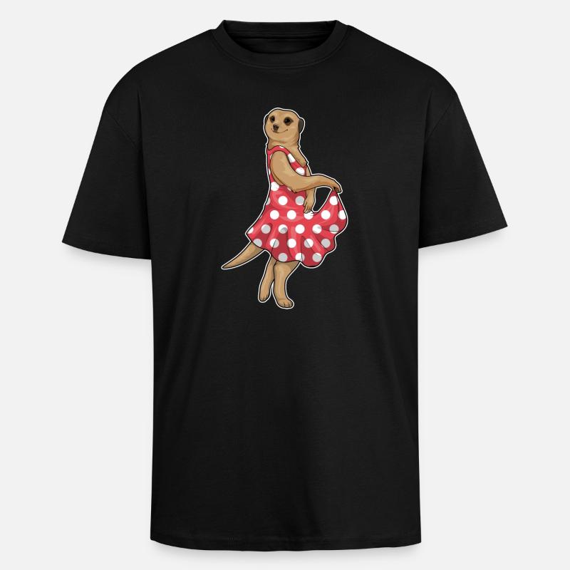 Suricate Polkadot - T-shirt unisexe oversize épais - noir