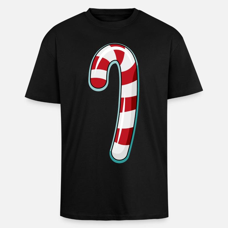 Zuckerstange gestreiftes Design - Oversized Heavyweight Unisex T-Shirt - Schwarz