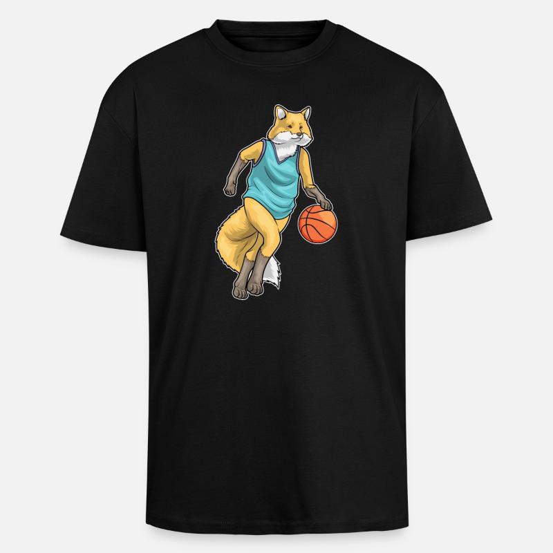 Fox Basketteur Basketteur - T-shirt unisexe oversize épais - noir