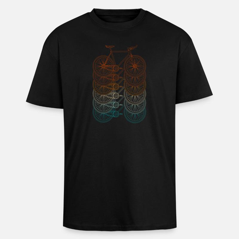Gradient Bicycle Cascade - Unisex Oversized Heavyweight T-shirt - black