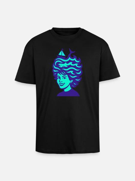 Sea Hair! - Unisex Oversized Heavyweight T-shirt - black