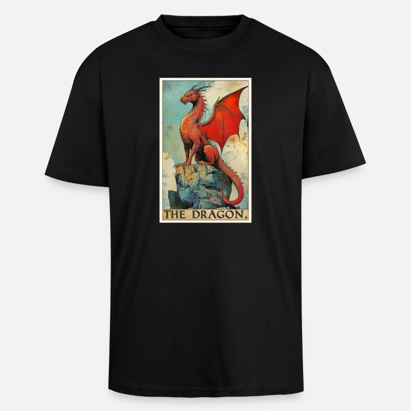 Dragon Dragon - T-shirt unisexe oversize épais - noir