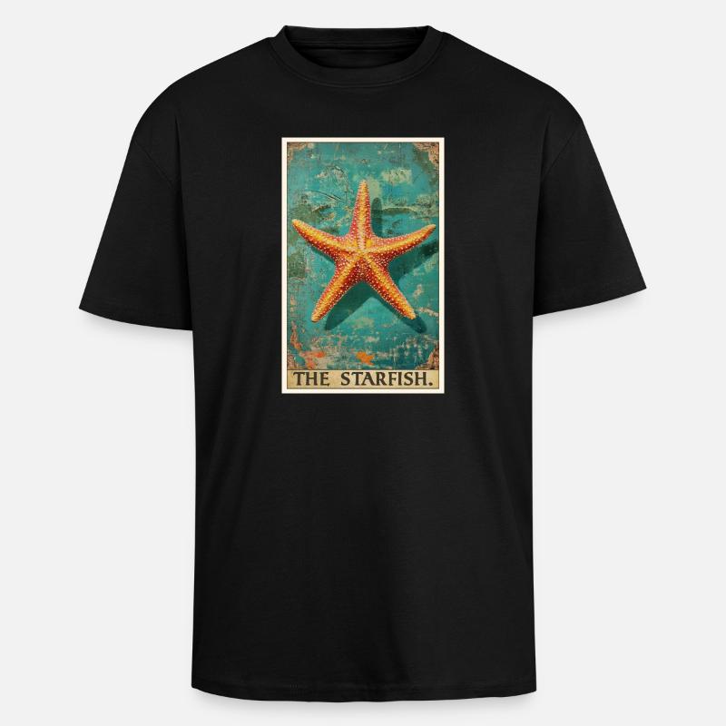 Étoile de mer Étoile de mer - T-shirt unisexe oversize épais - noir