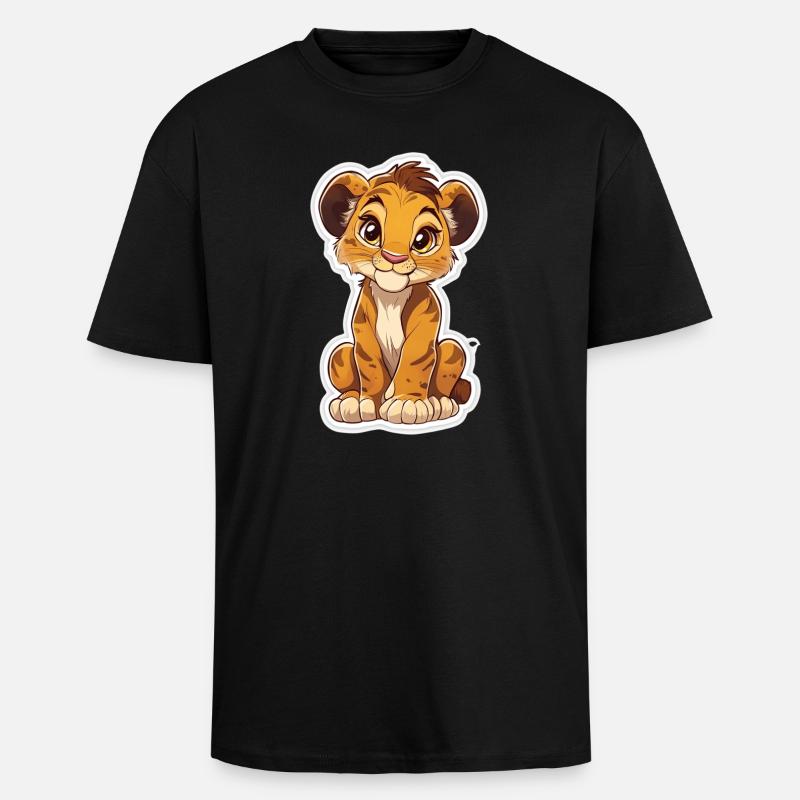 Löwe - Oversized Heavyweight Unisex T-Shirt - Schwarz